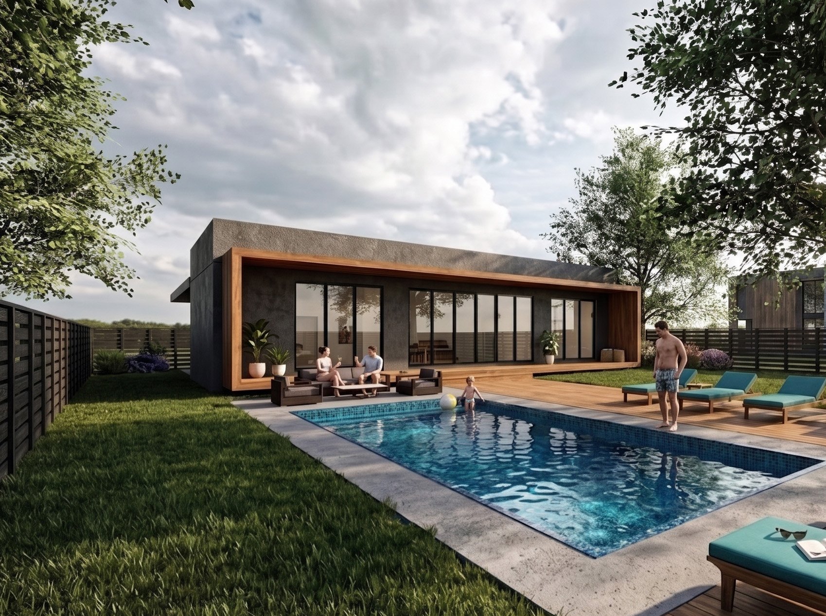 Single-family residence in Miami Shores — rear elevation