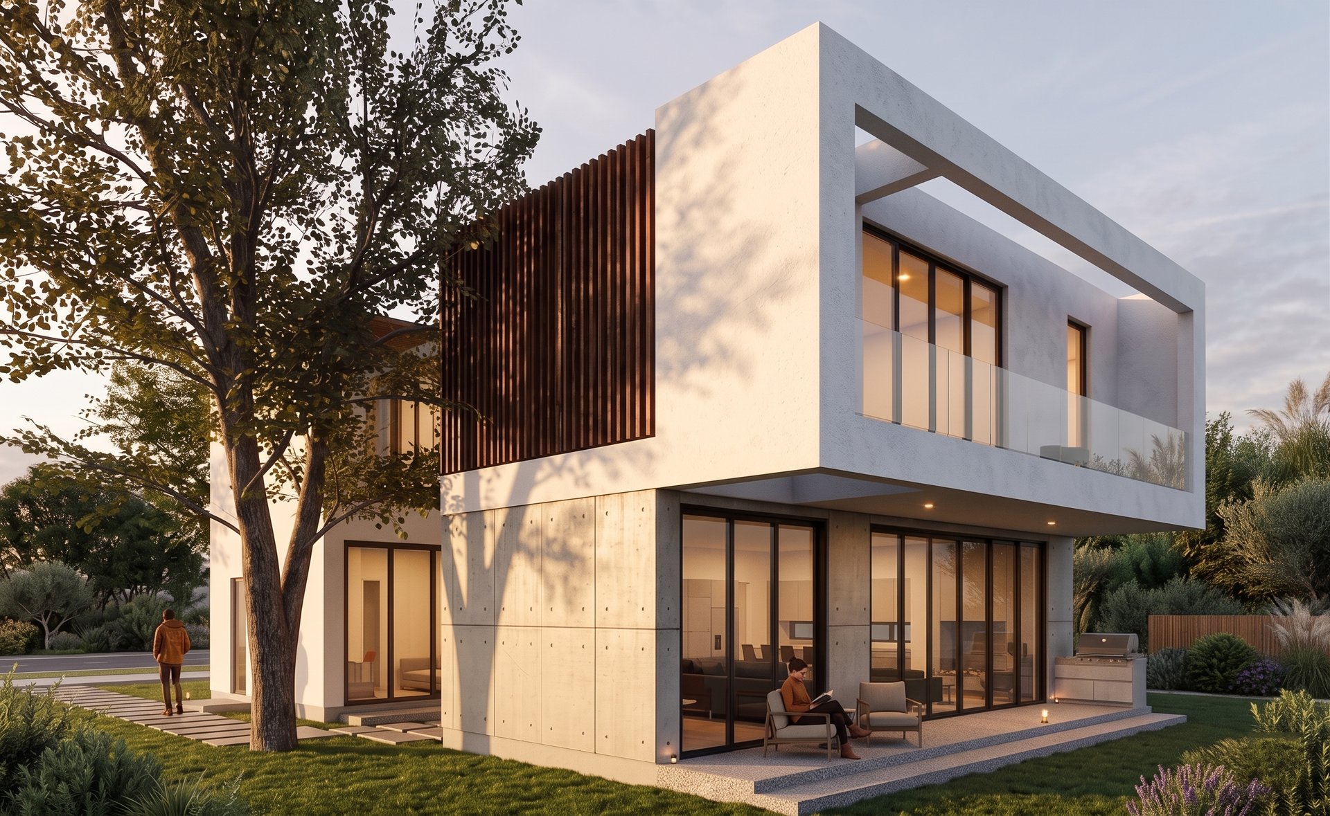 Two-story single-family residence in Coconut Grove — rear view